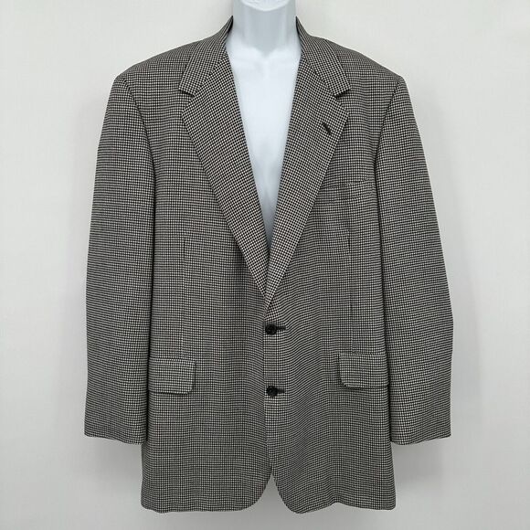 Vintage 90s‎ Neiman Marcus Oxxford Cognosentes Black Blazer 53" Chest 34" Length - Picture 1 of 16